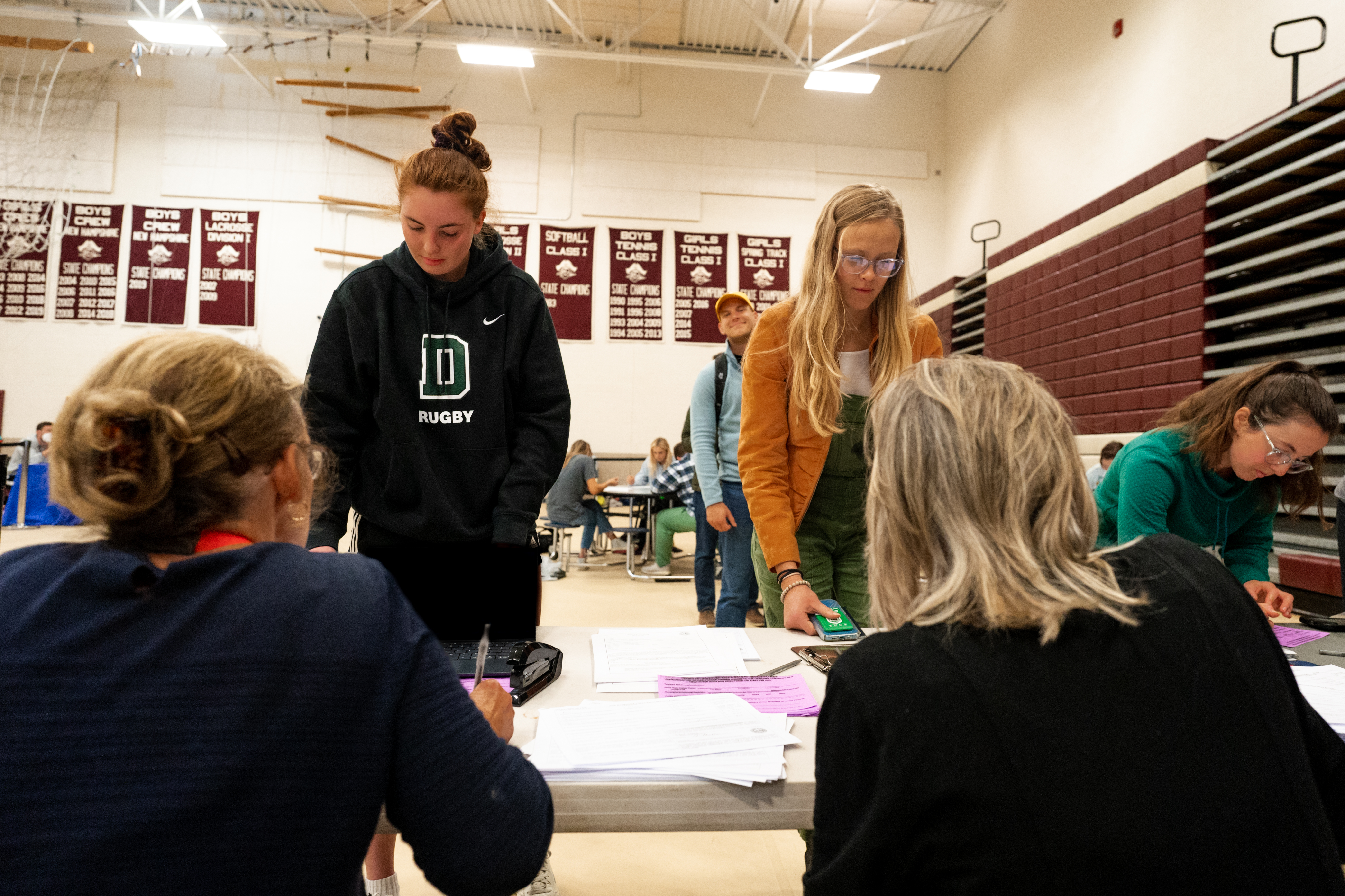 Dartmouth students at Hanover polling center