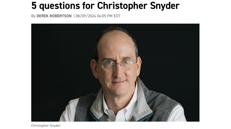 5 questions for chris snyder