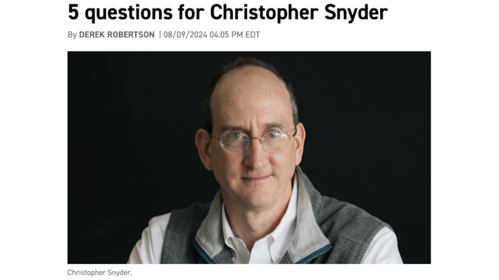 5 questions for chris snyder